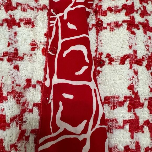 Escada Red & White Tweed Blazer – Size 34 - Picture 5 of 8